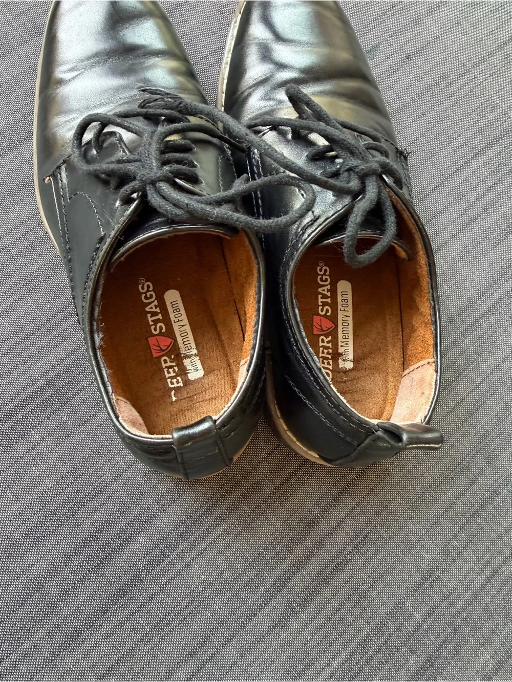 Deer Stags Black Kids Lace-Up Dress Shoes